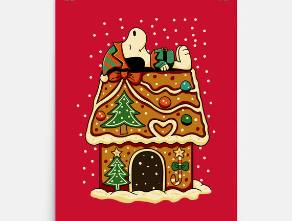Snoopy On Gingerbread House