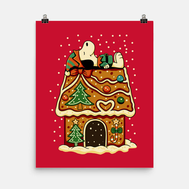 Snoopy On Gingerbread House-None-Matte-Poster-JamesQJO
