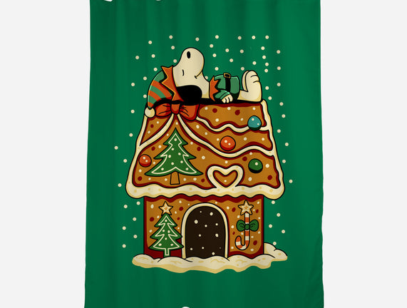 Snoopy On Gingerbread House
