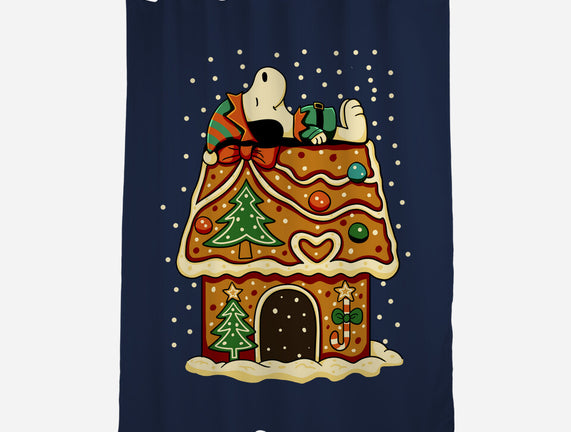 Snoopy On Gingerbread House
