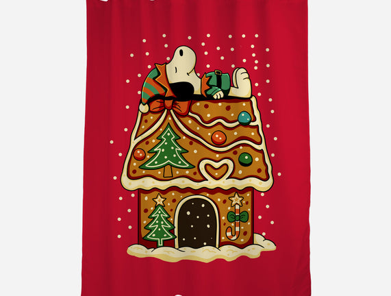 Snoopy On Gingerbread House