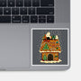 Snoopy On Gingerbread House-None-Glossy-Sticker-JamesQJO