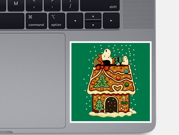 Snoopy On Gingerbread House