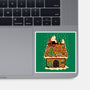 Snoopy On Gingerbread House-None-Glossy-Sticker-JamesQJO