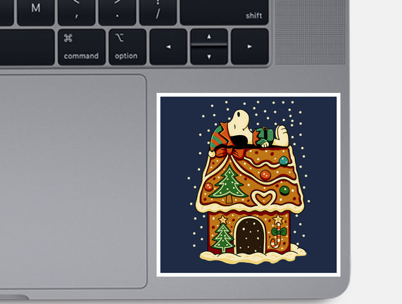 Snoopy On Gingerbread House
