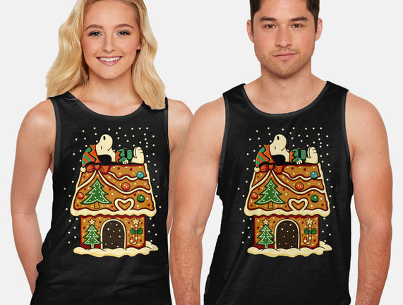 Snoopy On Gingerbread House