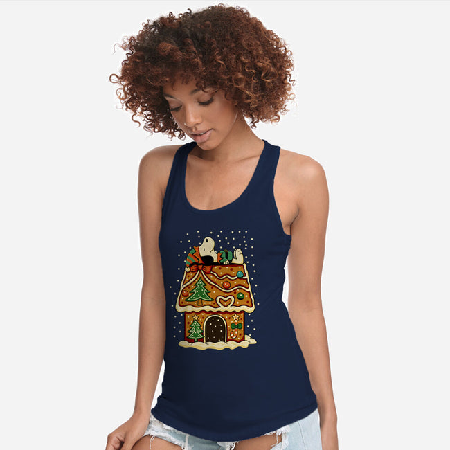 Snoopy On Gingerbread House-Womens-Racerback-Tank-JamesQJO