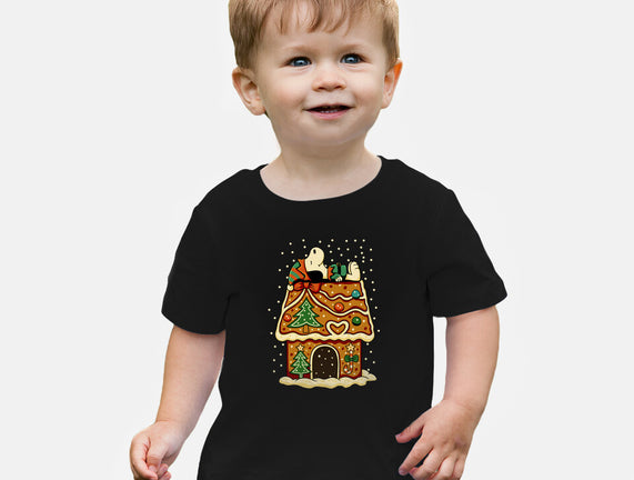 Snoopy On Gingerbread House