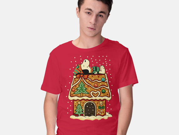 Snoopy On Gingerbread House
