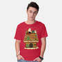 Snoopy On Gingerbread House-Mens-Basic-Tee-JamesQJO