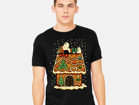 Snoopy On Gingerbread House