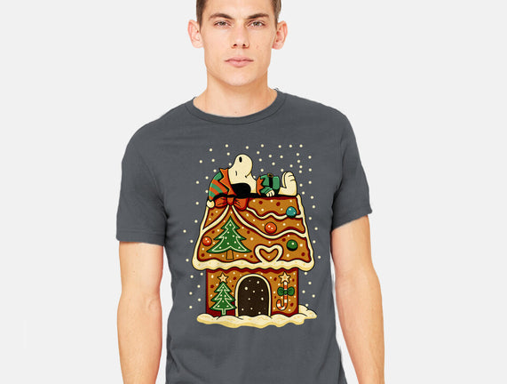 Snoopy On Gingerbread House