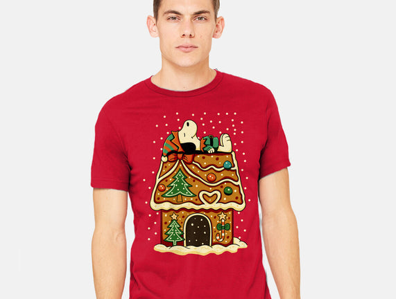 Snoopy On Gingerbread House
