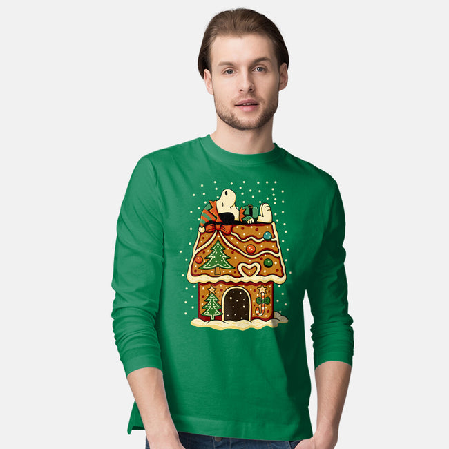 Snoopy On Gingerbread House-Mens-Long Sleeved-Tee-JamesQJO