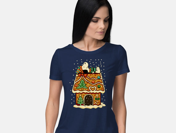 Snoopy On Gingerbread House