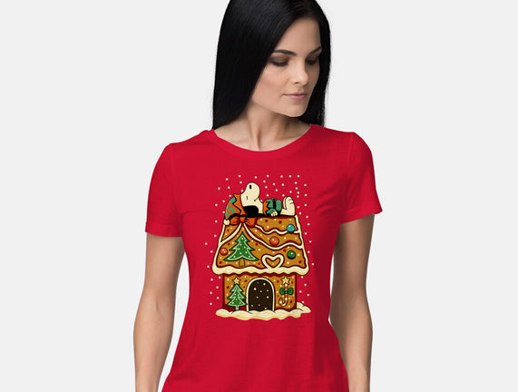 Snoopy On Gingerbread House