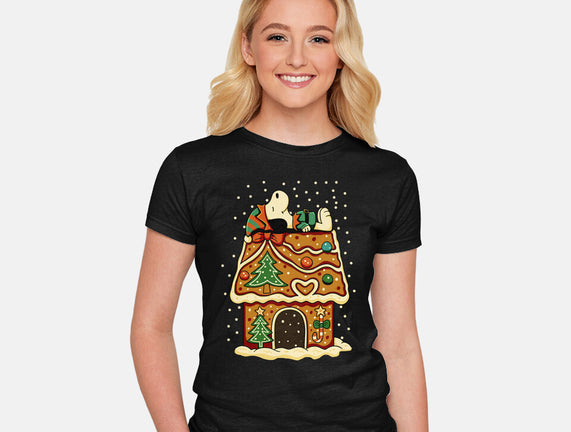 Snoopy On Gingerbread House