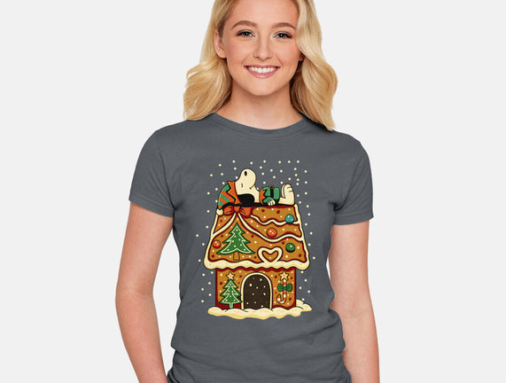 Snoopy On Gingerbread House
