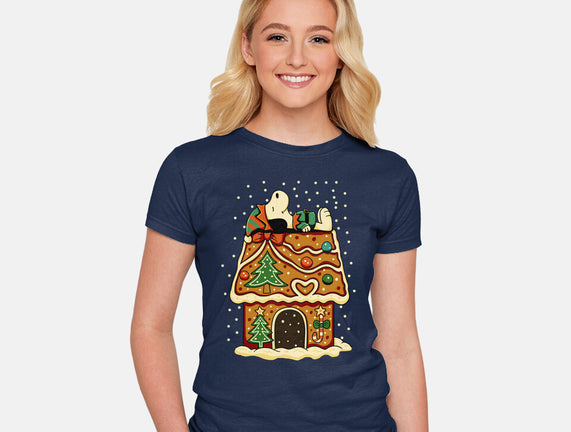 Snoopy On Gingerbread House