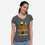 Snoopy On Gingerbread House-Womens-V-Neck-Tee-JamesQJO