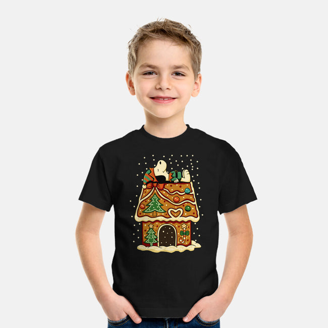 Snoopy On Gingerbread House-Youth-Basic-Tee-JamesQJO
