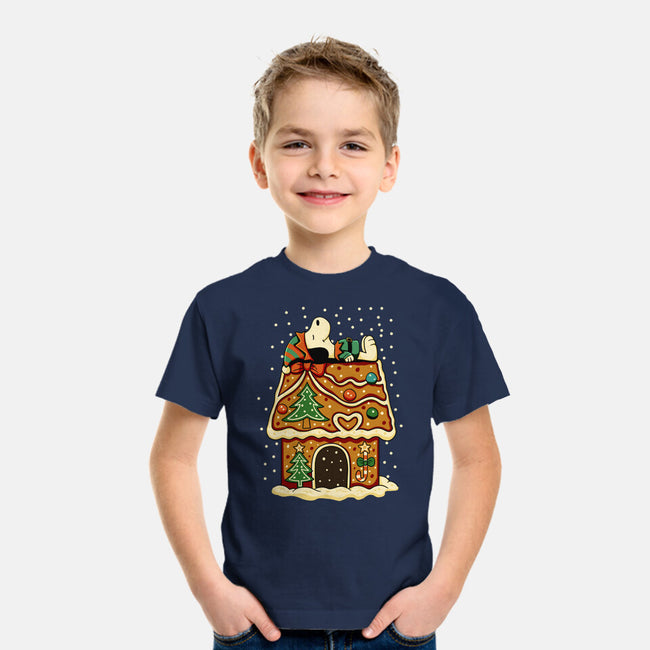 Snoopy On Gingerbread House-Youth-Basic-Tee-JamesQJO