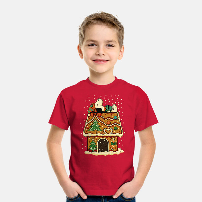 Snoopy On Gingerbread House-Youth-Basic-Tee-JamesQJO