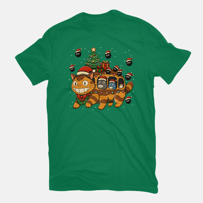 Catbus Christmas-Womens-Fitted-Tee-JamesQJO