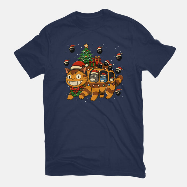 Catbus Christmas-Womens-Fitted-Tee-JamesQJO
