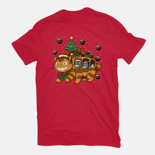 Catbus Christmas-Womens-Fitted-Tee-JamesQJO
