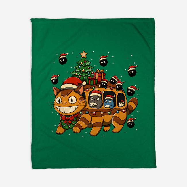 Catbus Christmas-None-Fleece-Blanket-JamesQJO
