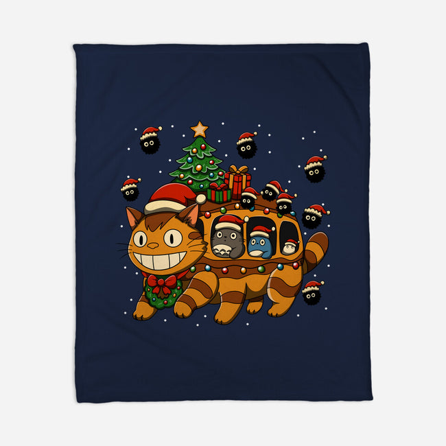 Catbus Christmas-None-Fleece-Blanket-JamesQJO