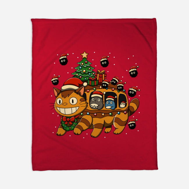 Catbus Christmas-None-Fleece-Blanket-JamesQJO