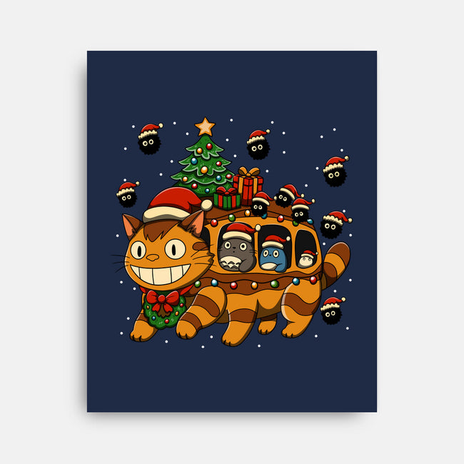 Catbus Christmas-None-Stretched-Canvas-JamesQJO