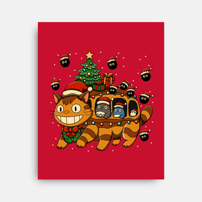 Catbus Christmas-None-Stretched-Canvas-JamesQJO
