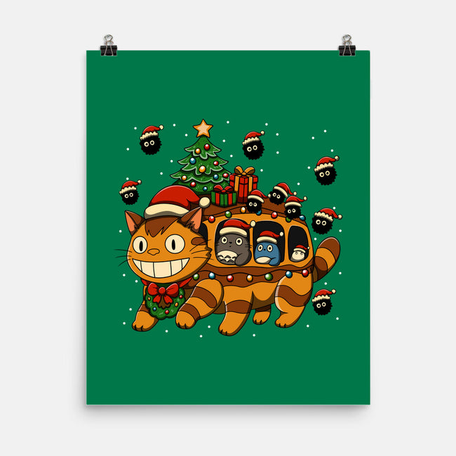 Catbus Christmas-None-Matte-Poster-JamesQJO