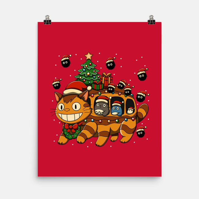 Catbus Christmas-None-Matte-Poster-JamesQJO