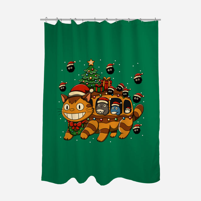 Catbus Christmas-None-Polyester-Shower Curtain-JamesQJO