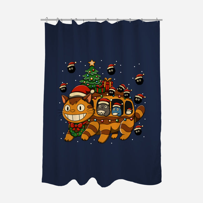 Catbus Christmas-None-Polyester-Shower Curtain-JamesQJO