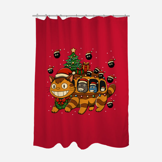 Catbus Christmas-None-Polyester-Shower Curtain-JamesQJO