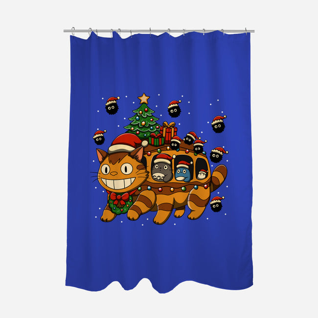 Catbus Christmas-None-Polyester-Shower Curtain-JamesQJO
