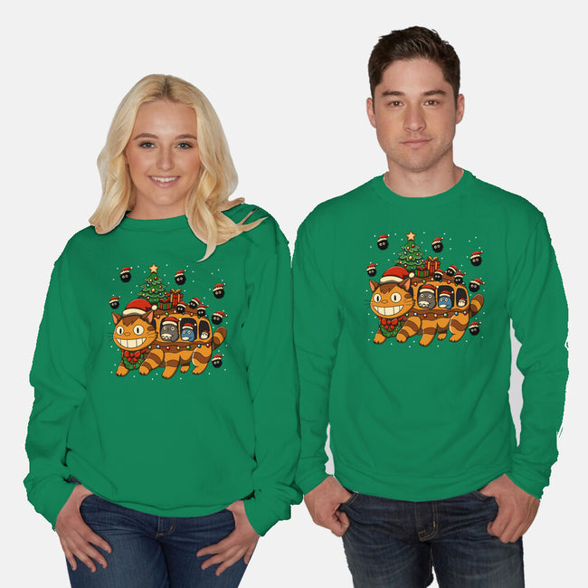 Catbus Christmas-Unisex-Crew Neck-Sweatshirt-JamesQJO