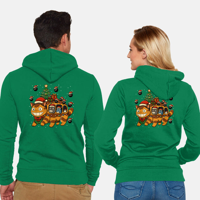 Catbus Christmas-Unisex-Zip-Up-Sweatshirt-JamesQJO