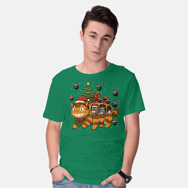 Catbus Christmas-Mens-Basic-Tee-JamesQJO