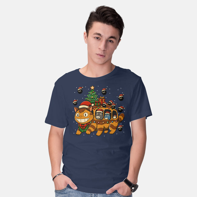 Catbus Christmas-Mens-Basic-Tee-JamesQJO