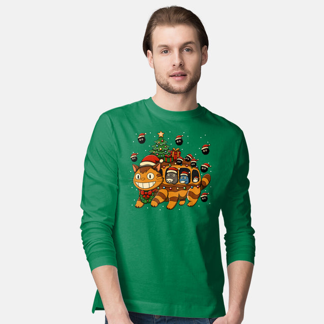 Catbus Christmas-Mens-Long Sleeved-Tee-JamesQJO