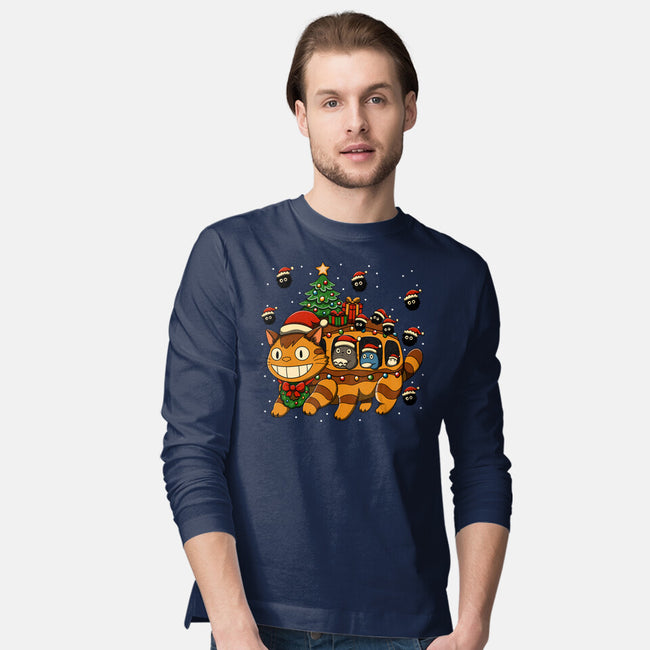 Catbus Christmas-Mens-Long Sleeved-Tee-JamesQJO