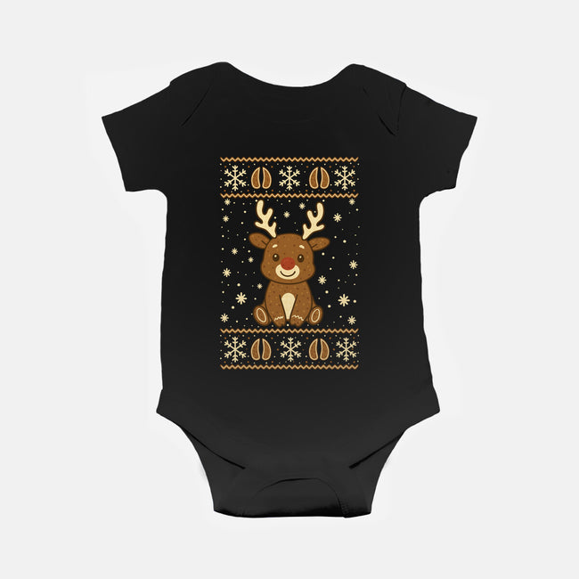 Gingerbread Reindeer Ugly Sweater-Baby-Basic-Onesie-JamesQJO