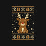 Gingerbread Reindeer Ugly Sweater-Unisex-Basic-Tee-JamesQJO