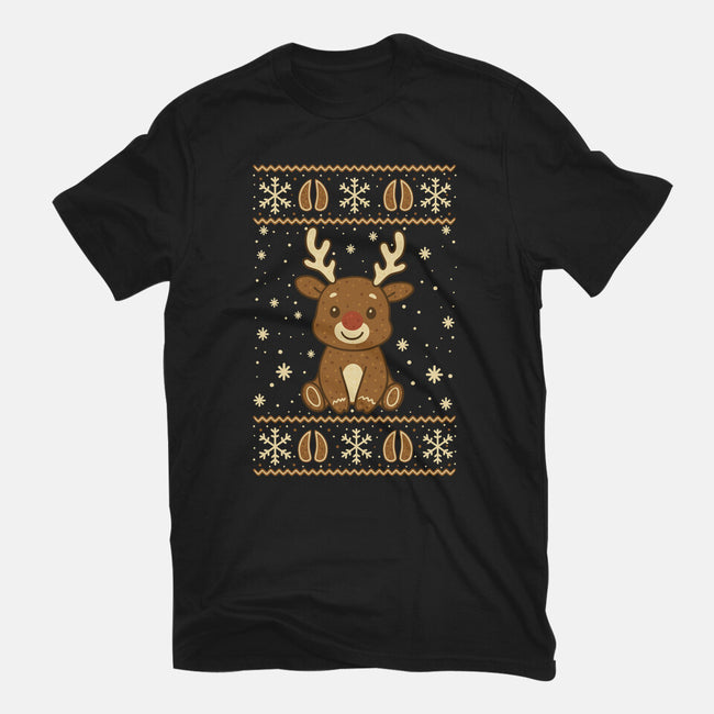 Gingerbread Reindeer Ugly Sweater-Youth-Basic-Tee-JamesQJO
